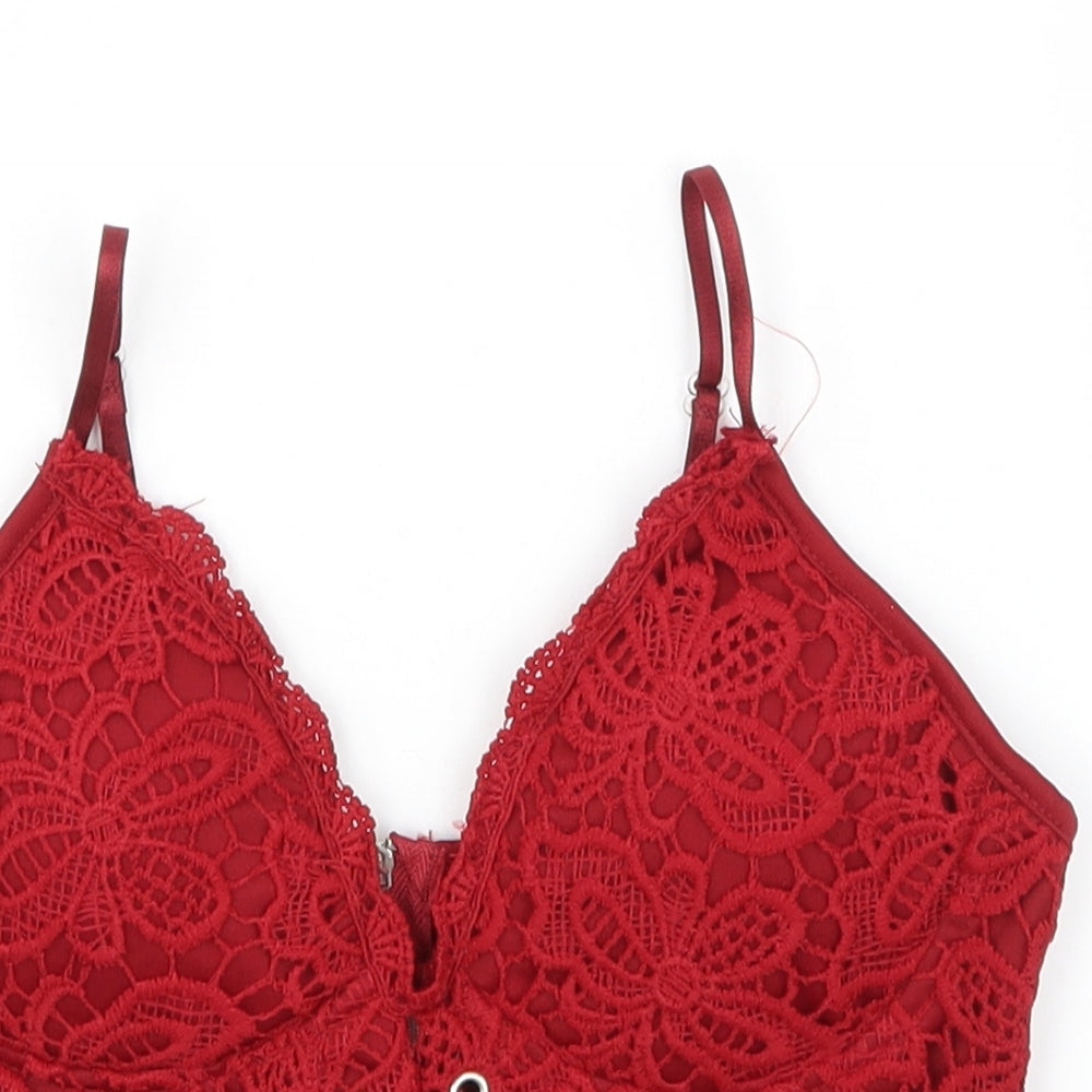 NewLook Womens Red Floral  Basic Tank Size 8