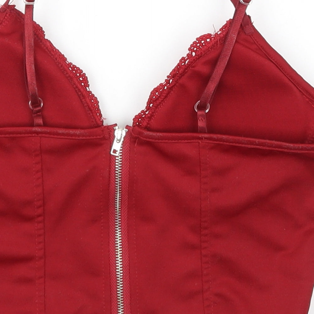 NewLook Womens Red Floral  Basic Tank Size 8