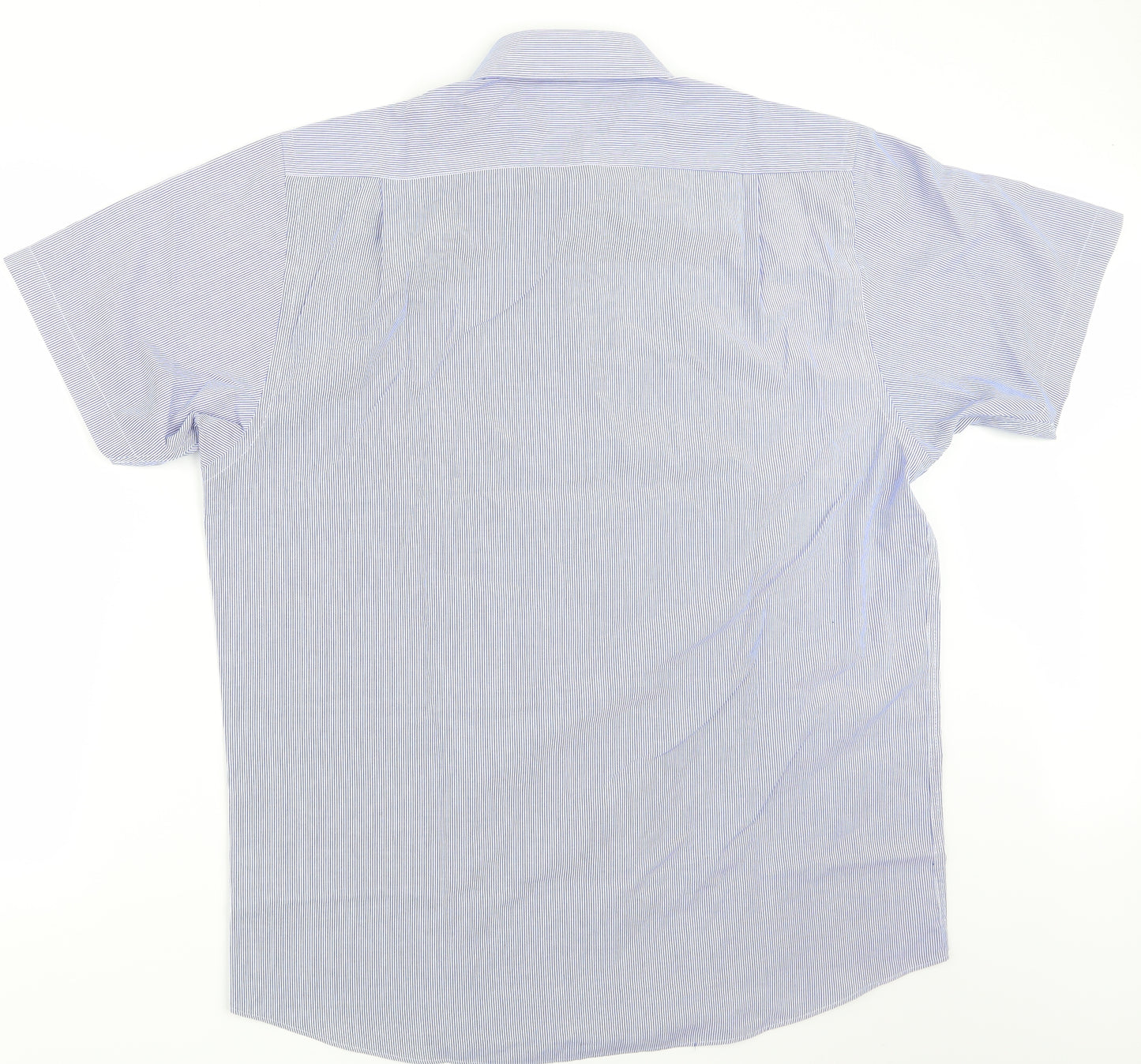 Cedar Wood State Mens Blue Striped   Button-Up Size 17