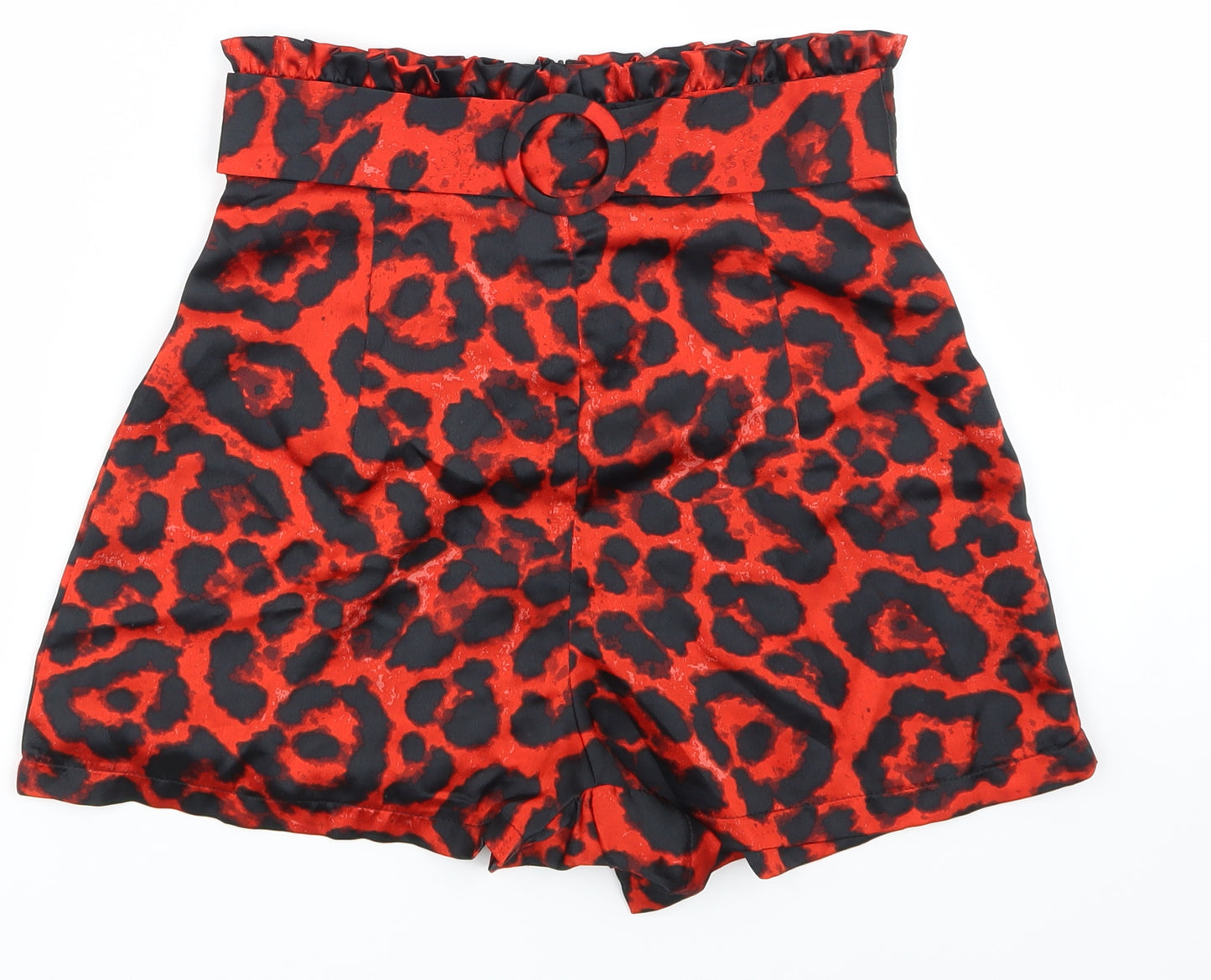 Quiz Womens Red Animal Print  Hot Pants Shorts Size 6