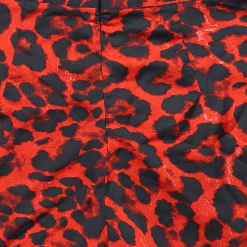 Quiz Womens Red Animal Print  Hot Pants Shorts Size 6
