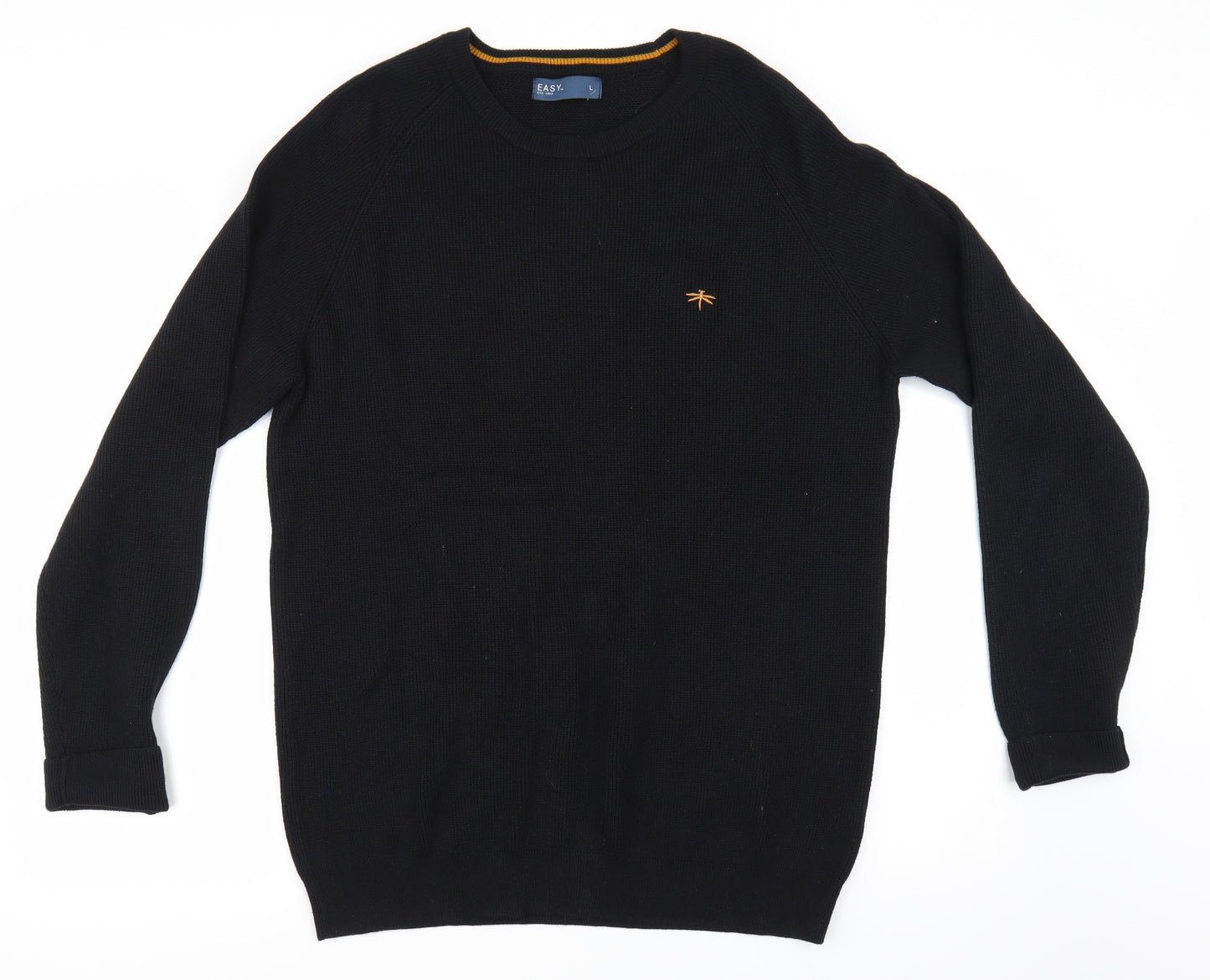 Easy Mens Black   Cardigan Sweatshirt Size L