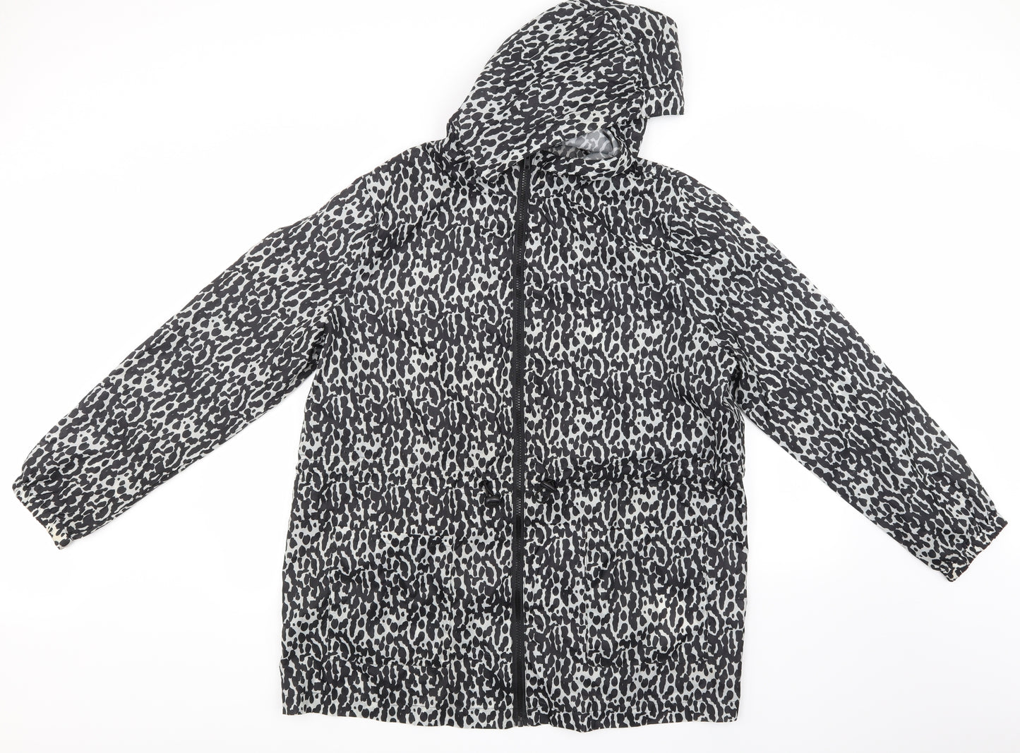 Papaya Womens Grey Animal Print  Rain Coat Coat Size 9XL