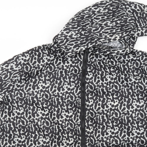 Papaya Womens Grey Animal Print  Rain Coat Coat Size 9XL