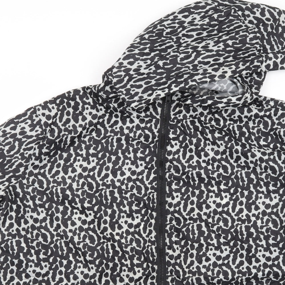 Papaya Womens Grey Animal Print  Rain Coat Coat Size 9XL