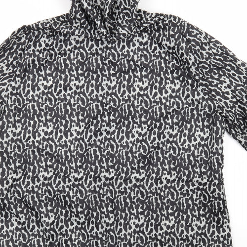 Papaya Womens Grey Animal Print  Rain Coat Coat Size 9XL