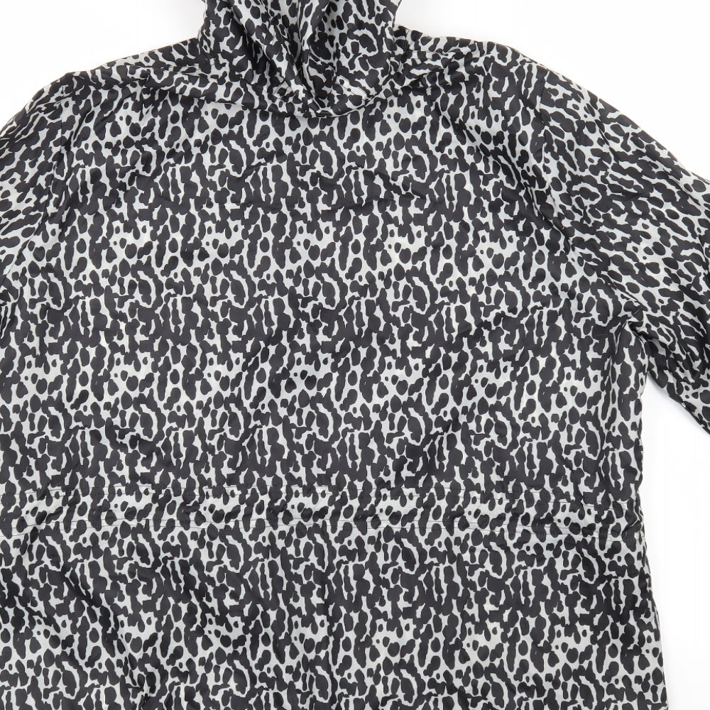 Papaya Womens Grey Animal Print  Rain Coat Coat Size 9XL