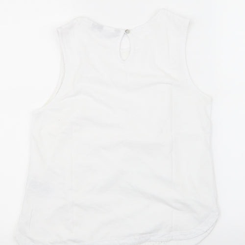 New Look Womens White Floral  Basic T-Shirt Size 8