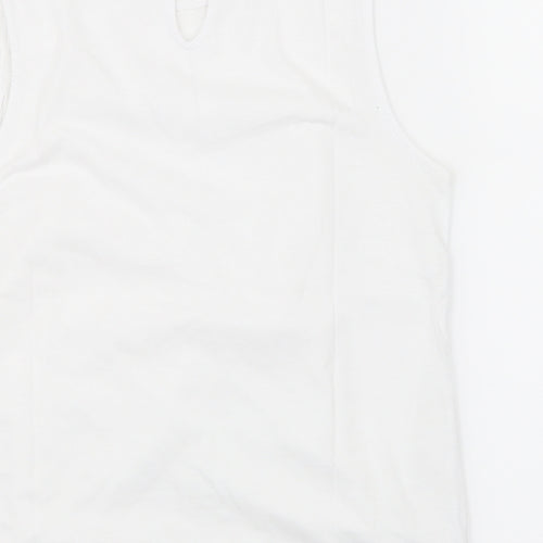New Look Womens White Floral  Basic T-Shirt Size 8