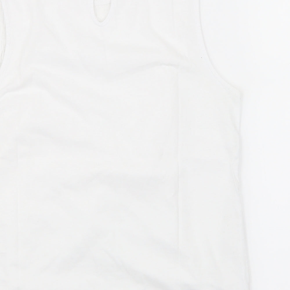 New Look Womens White Floral  Basic T-Shirt Size 8