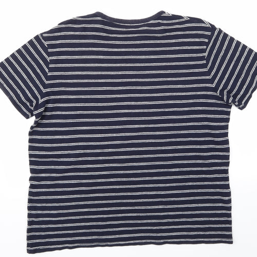 TU Mens Blue Striped   Button-Up Size L