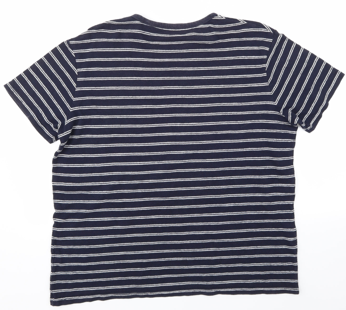 TU Mens Blue Striped   Button-Up Size L