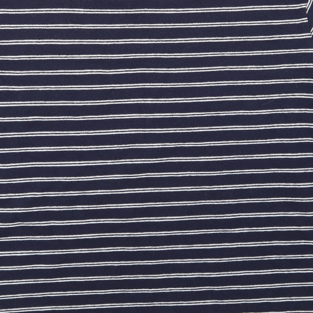 TU Mens Blue Striped   Button-Up Size L
