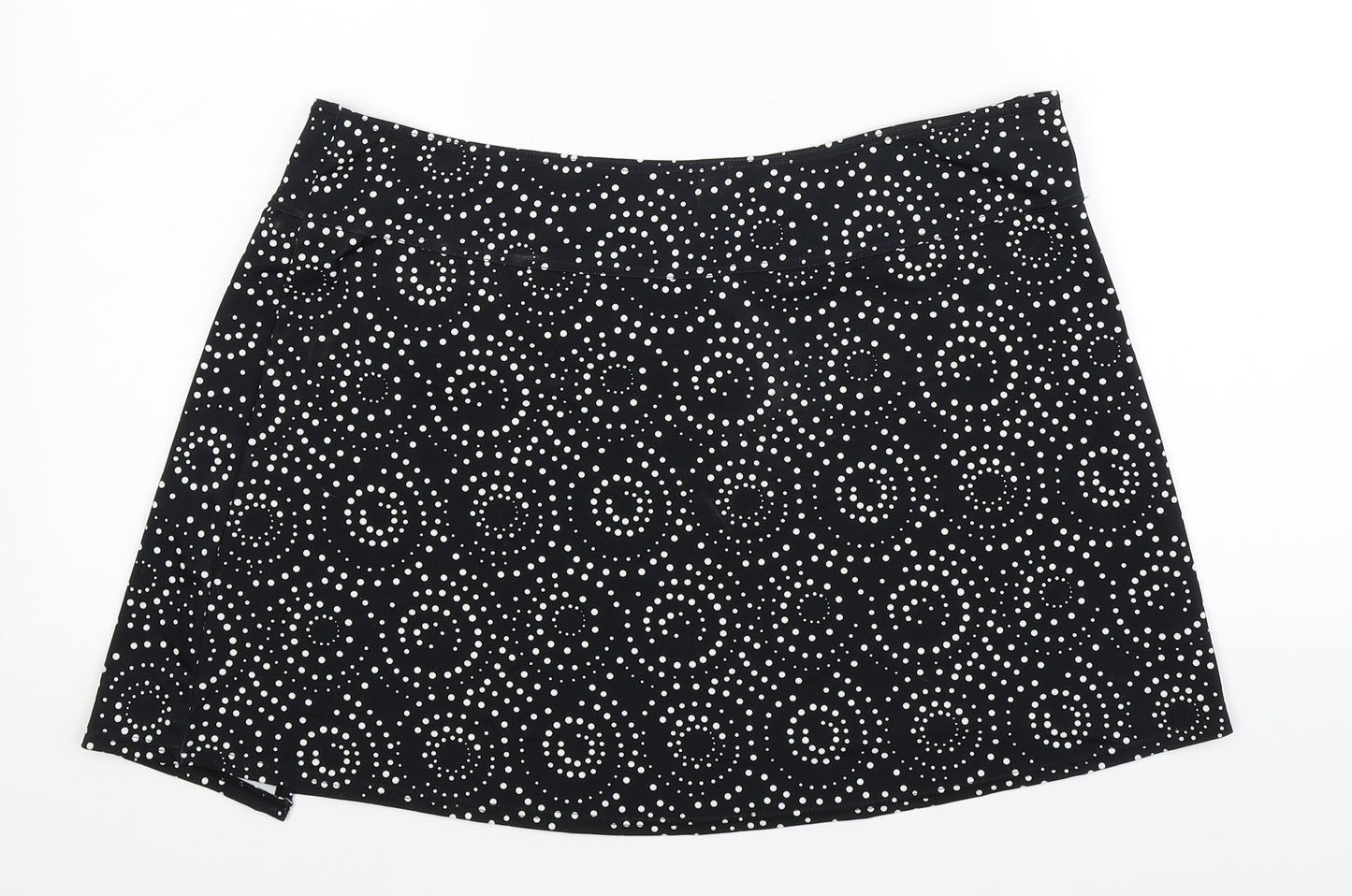 Preworn Womens Black Polka Dot  Mini Skirt Size 16