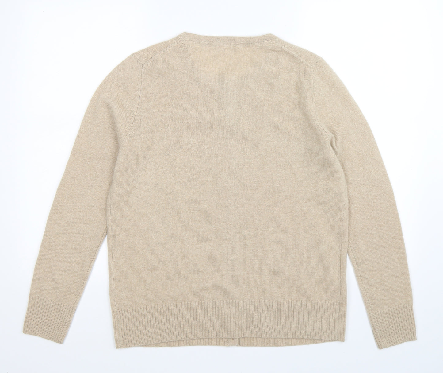 Preworn Womens Beige  Knit Cardigan Jumper Size 14