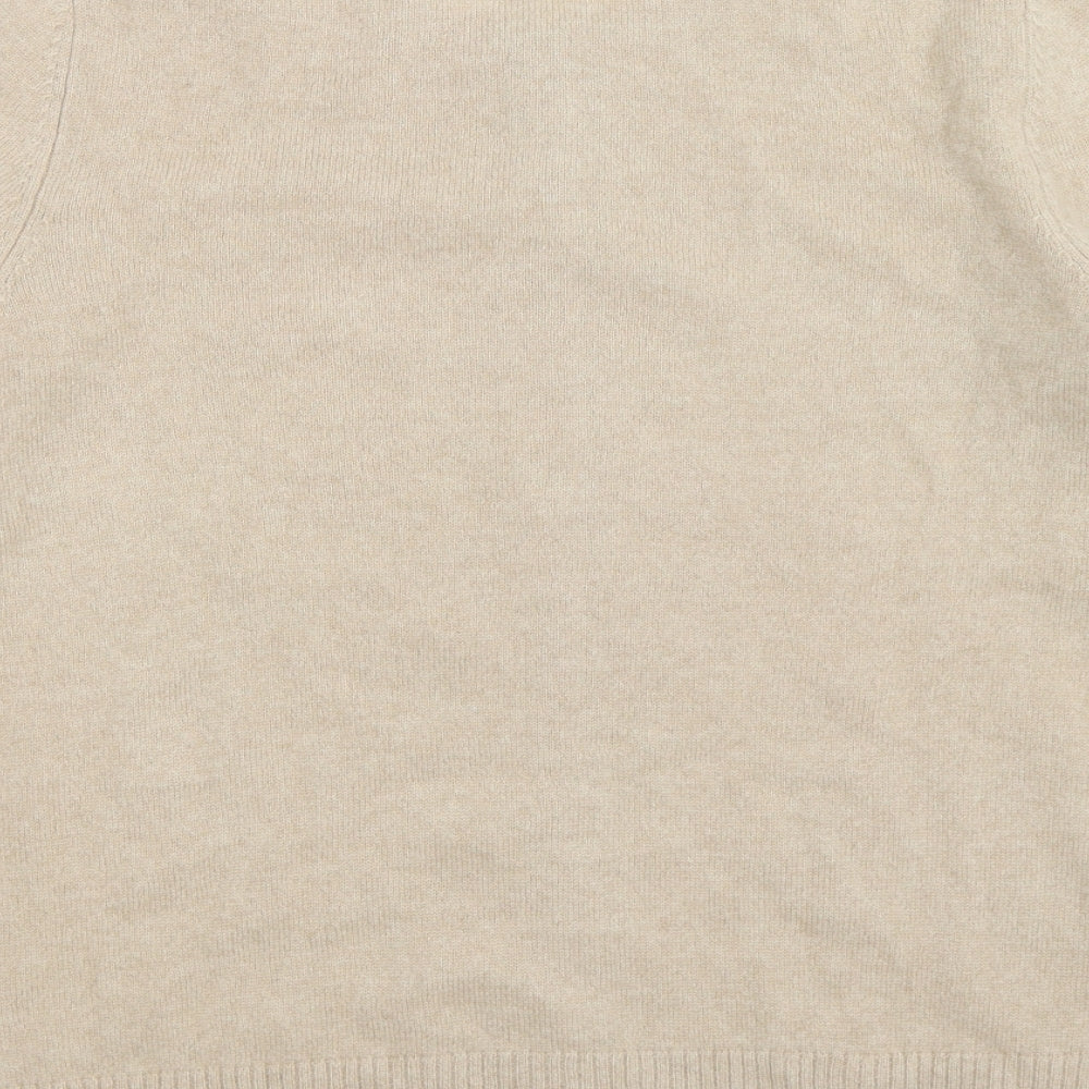 Preworn Womens Beige  Knit Cardigan Jumper Size 14