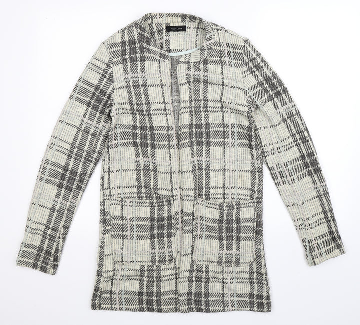 New Look Womens Beige Check  Cardigan Jumper Size 8
