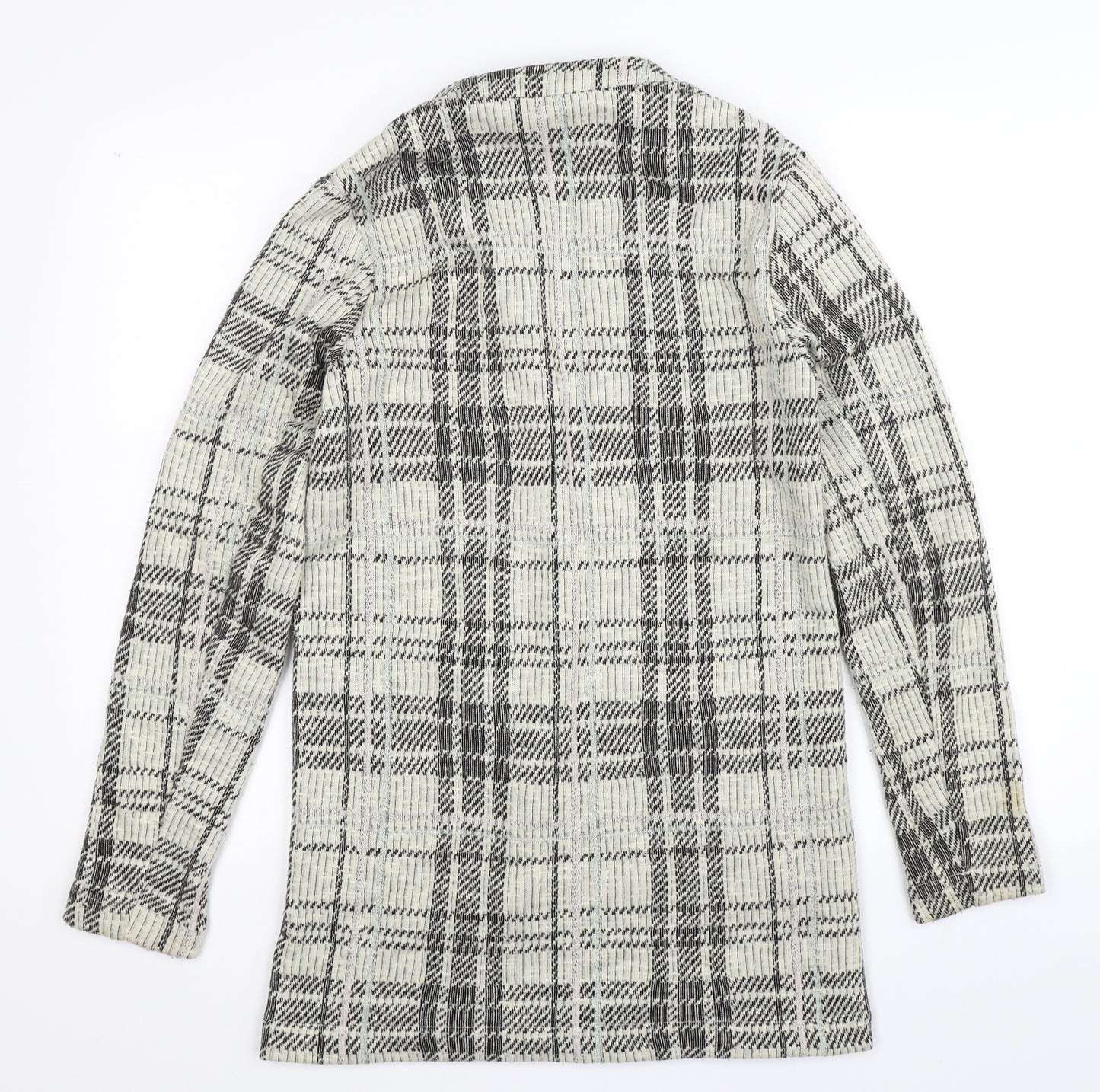 New Look Womens Beige Check  Cardigan Jumper Size 8