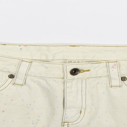 AllSaints Womens Beige  Denim Mini Skirt Size 12
