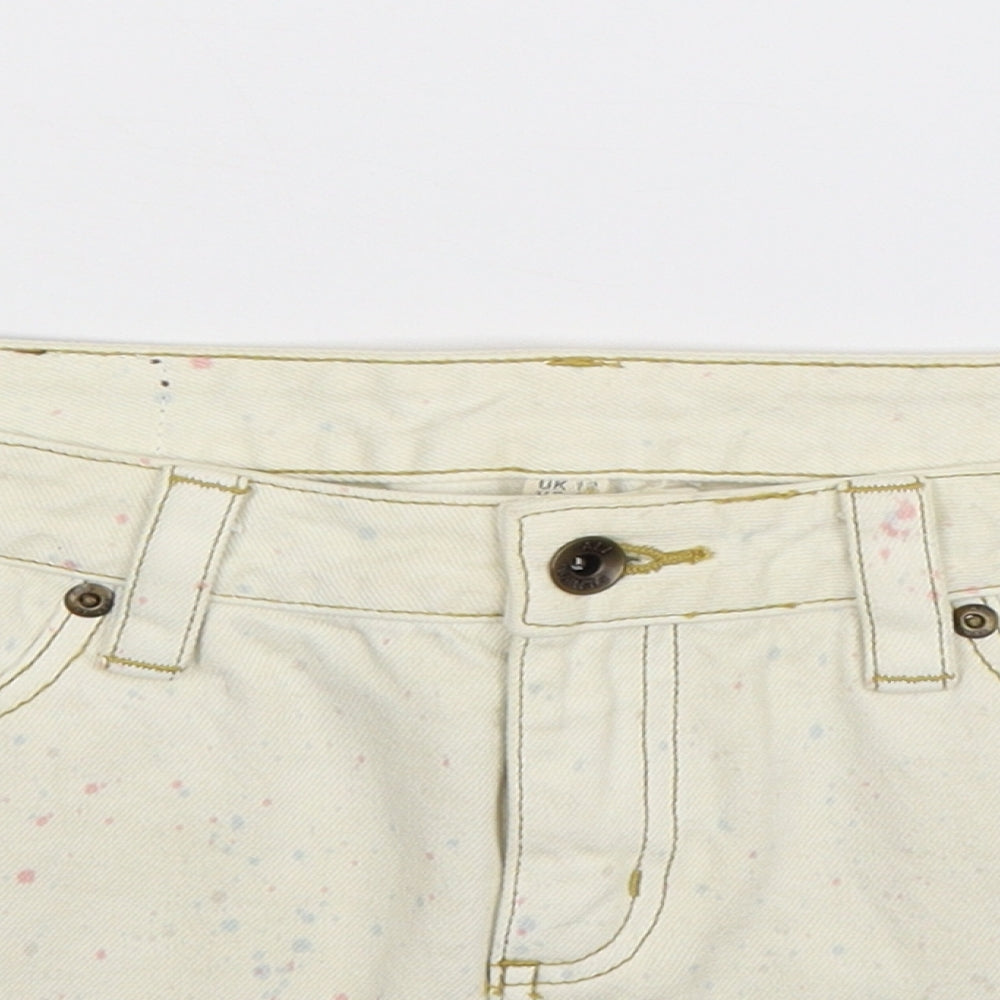 AllSaints Womens Beige  Denim Mini Skirt Size 12