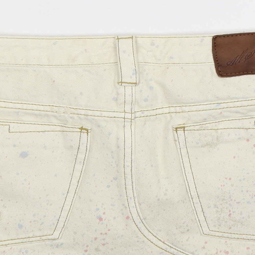 AllSaints Womens Beige  Denim Mini Skirt Size 12