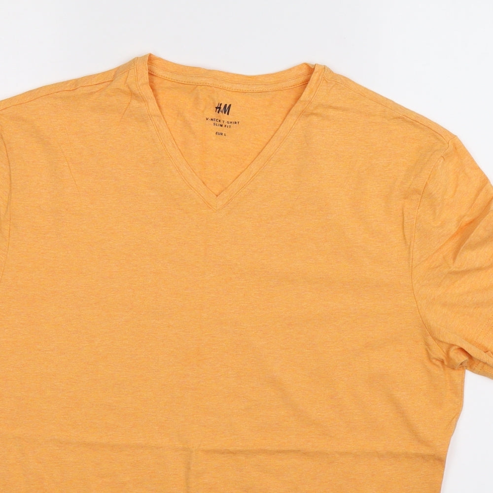 H&M Womens Orange   Basic T-Shirt Size L