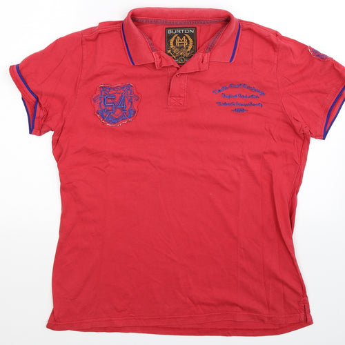 Burton Mens Red    Polo Size L