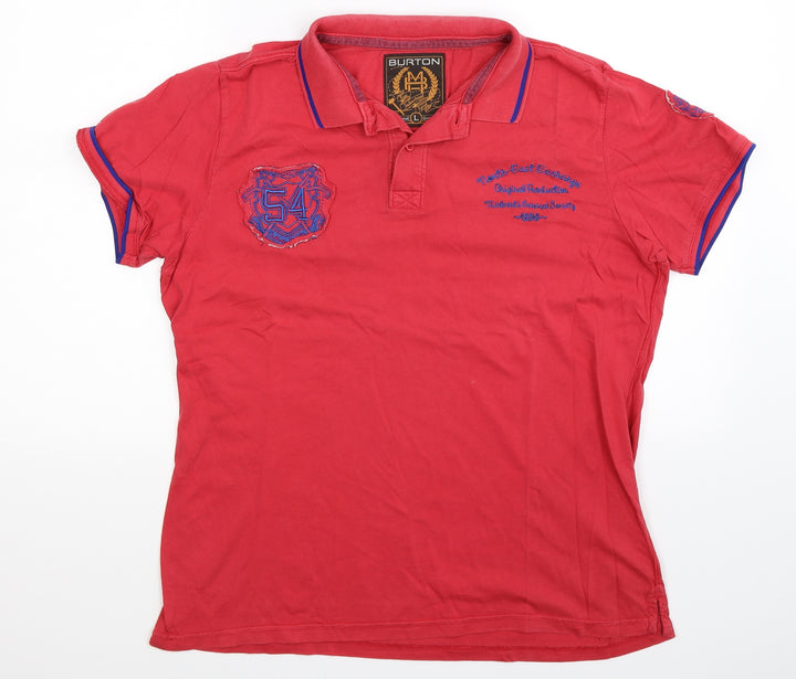 Burton Mens Red Polo Size L