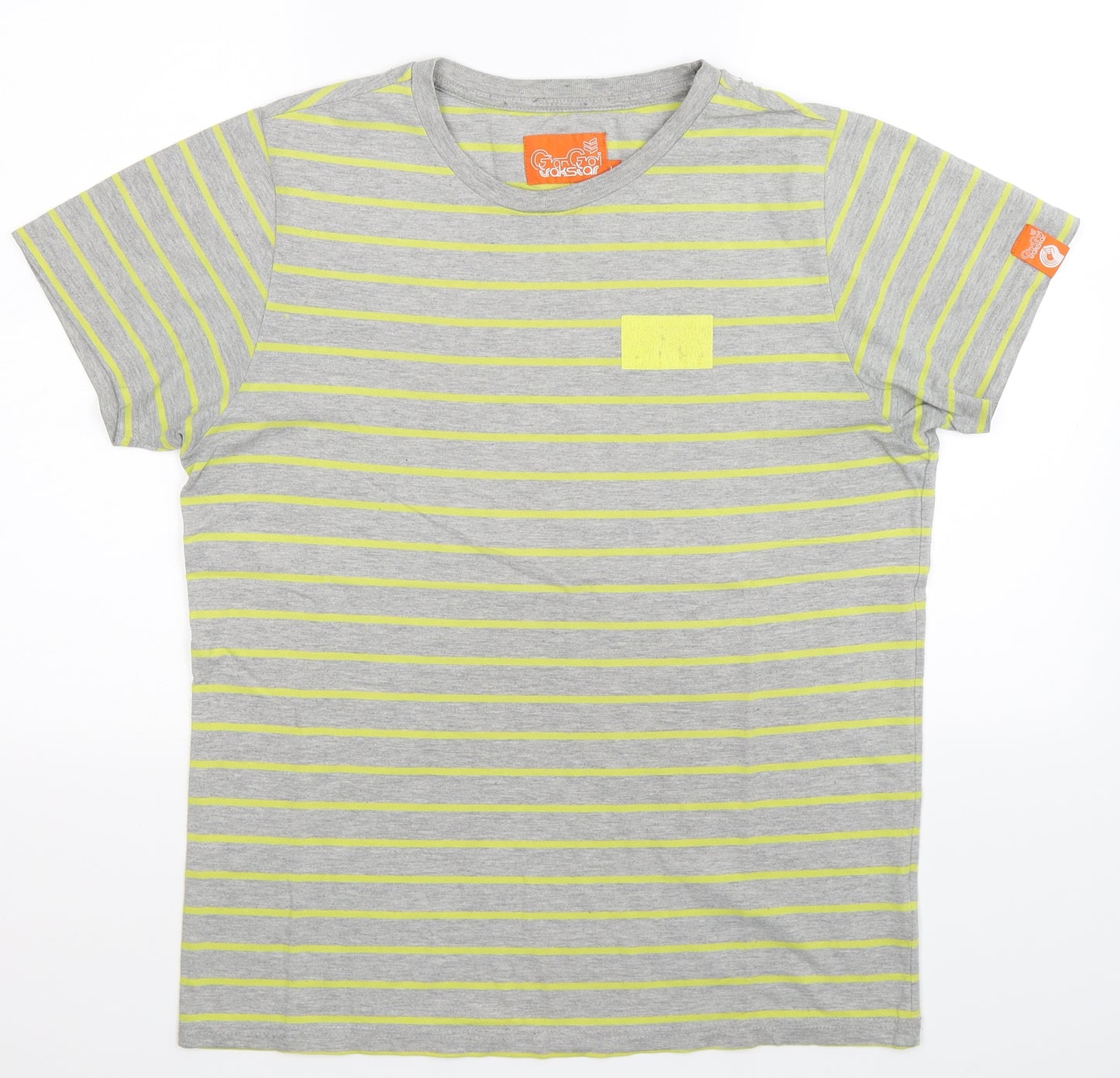 Gio Goi Mens Grey Striped   T-Shirt Size L