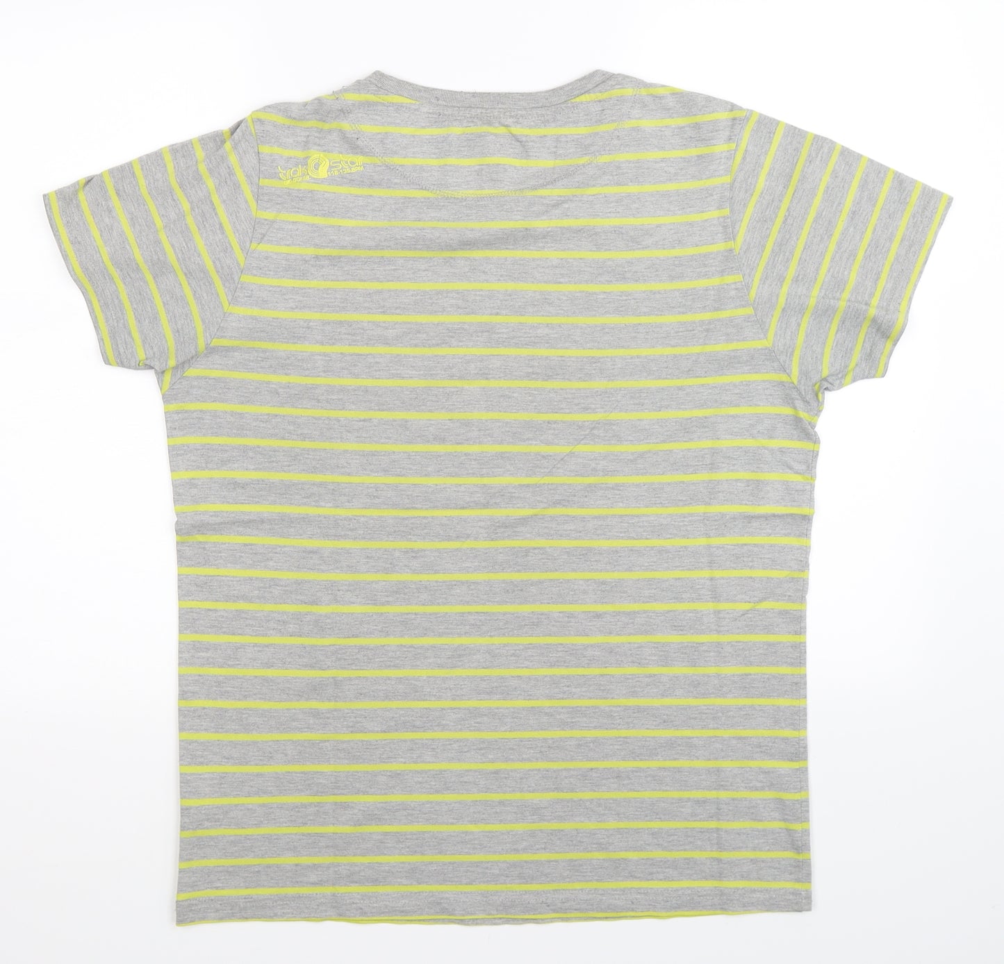 Gio Goi Mens Grey Striped   T-Shirt Size L