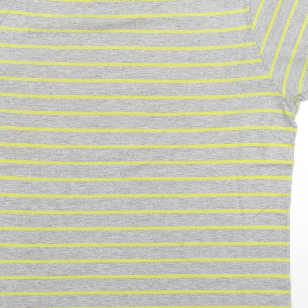 Gio Goi Mens Grey Striped   T-Shirt Size L
