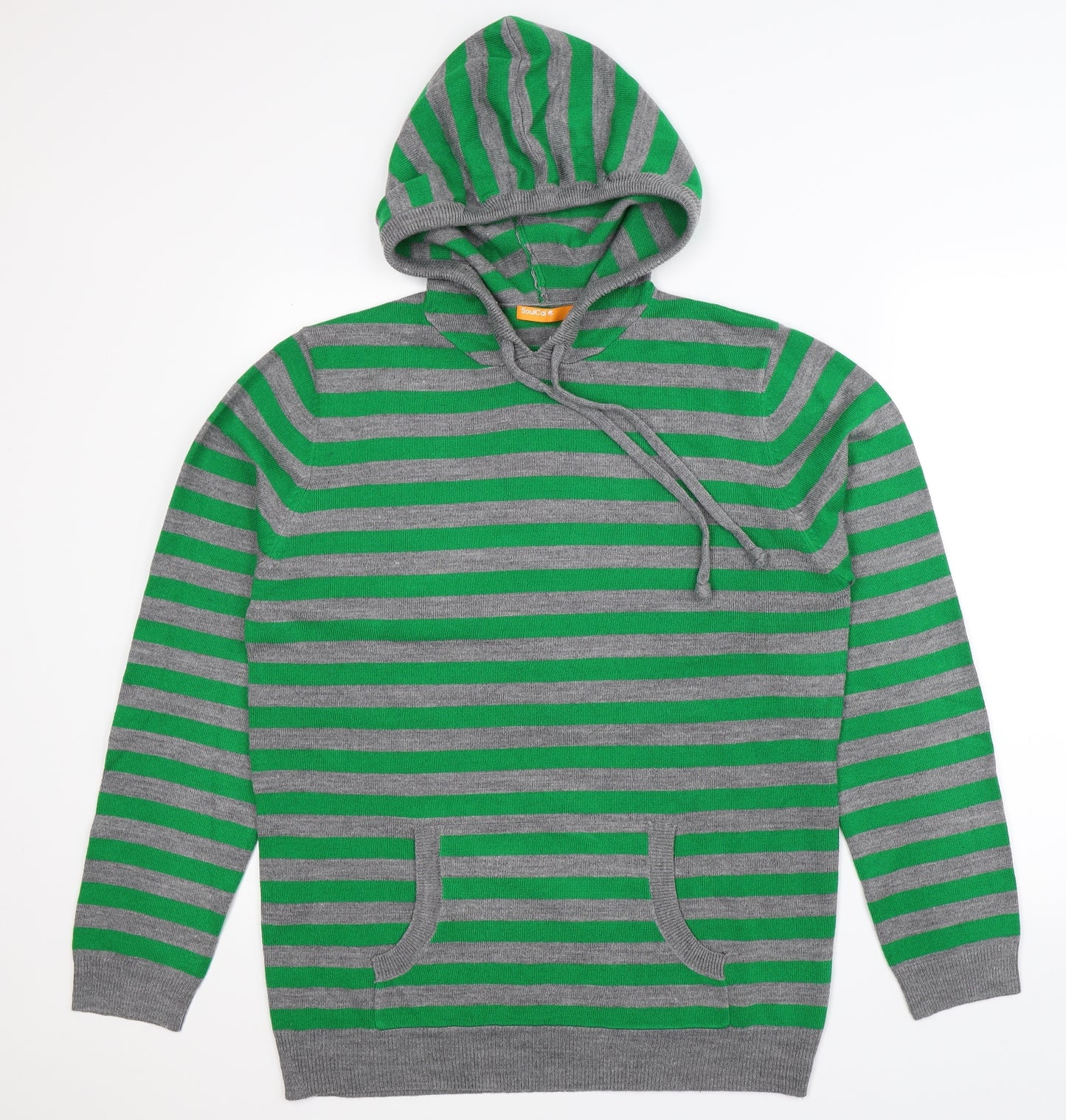 SoulCal&Co Mens Multicoloured Striped Knit Pullover Jumper Size L