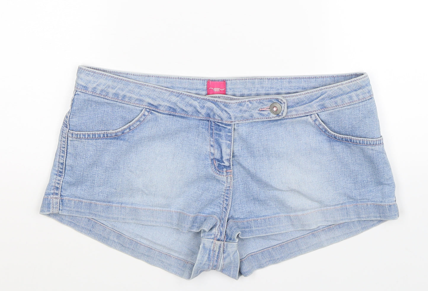 New Look Womens Blue  Denim Hot Pants Shorts Size 14