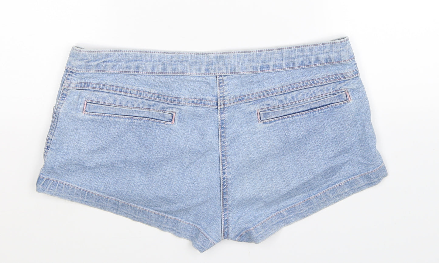 New Look Womens Blue  Denim Hot Pants Shorts Size 14