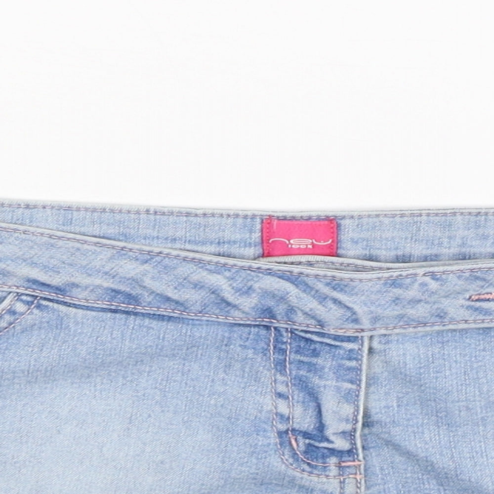 New Look Womens Blue  Denim Hot Pants Shorts Size 14