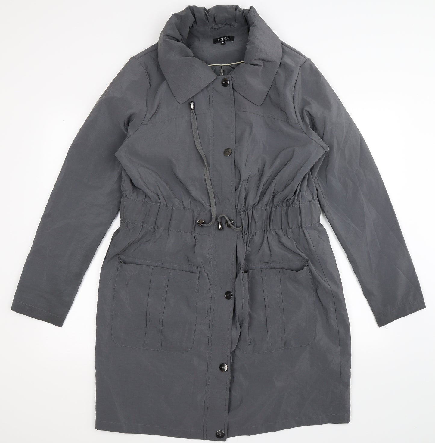 Soon Womens Grey   Overcoat Coat Size 14