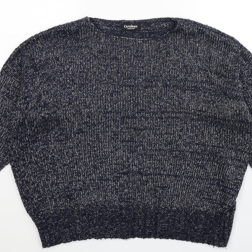 Cerulean Womens Blue  Knit Pullover Jumper Size XL  - Oversized