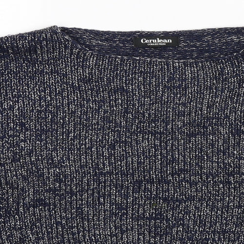 Cerulean Womens Blue  Knit Pullover Jumper Size XL  - Oversized