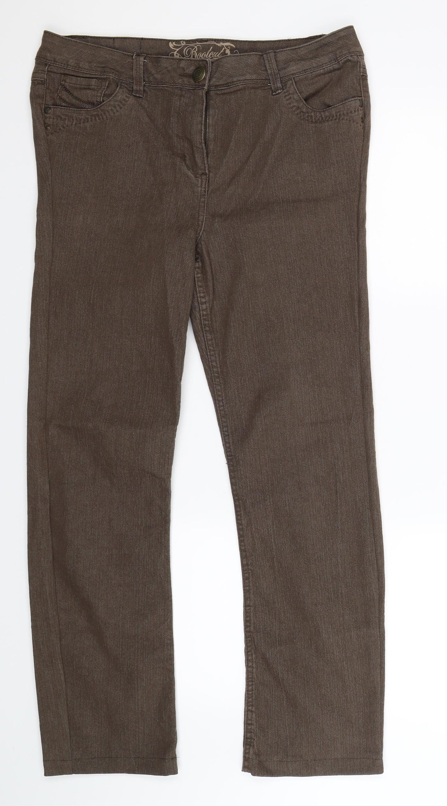 George Womens Grey  Denim Bootcut Jeans Size 14 L29 in