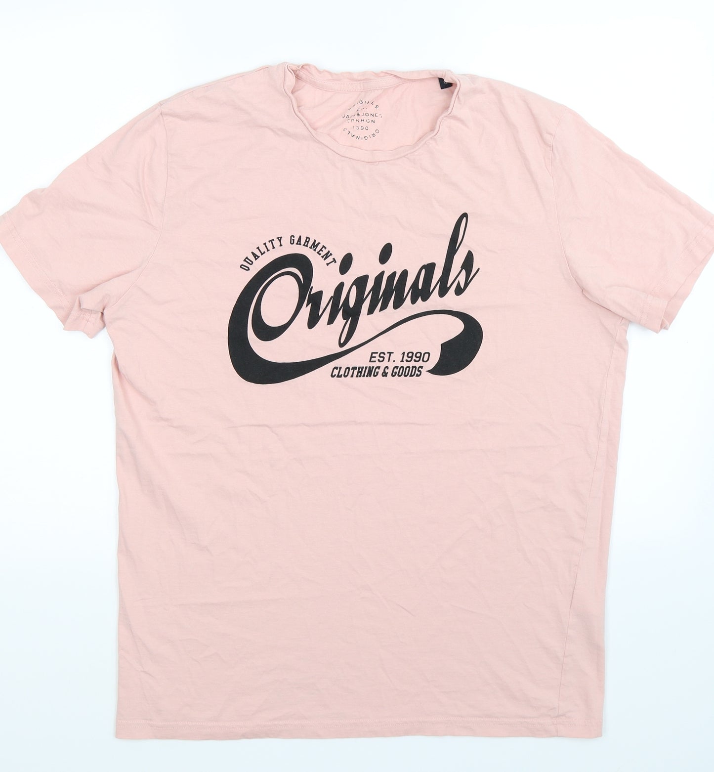 JACK & JONES Mens Pink    T-Shirt Size XL