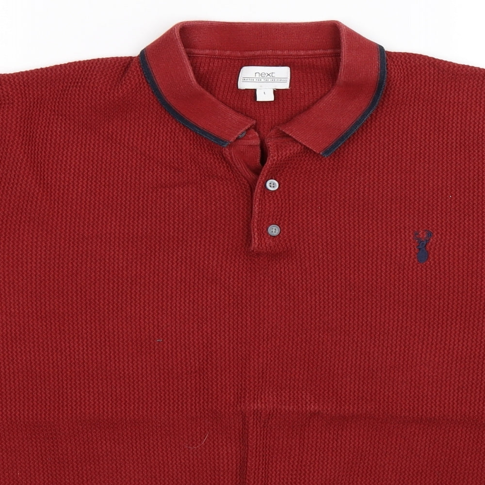 NEXT Mens Brown  Knit  Polo Size L