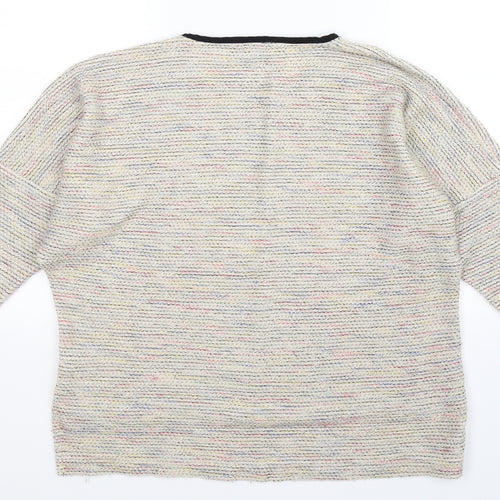 Tophsop Womens Grey Striped Knit Pullover Jumper Size 10  - Oversized