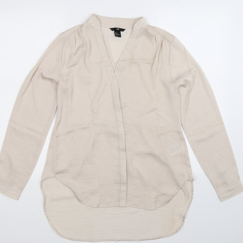 H&M Womens Silver   Basic Button-Up Size 8