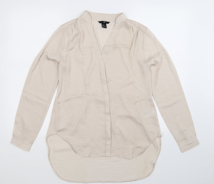 H&M Womens Silver   Basic Button-Up Size 8
