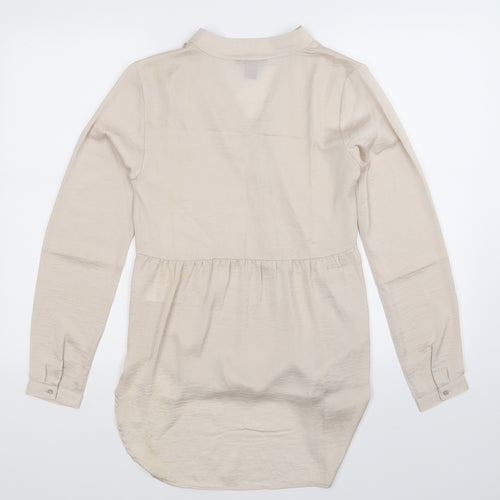 H&M Womens Silver   Basic Button-Up Size 8