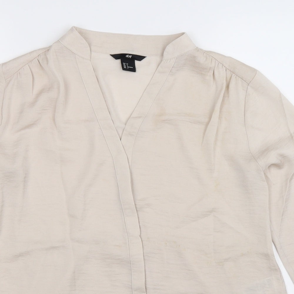 H&M Womens Silver   Basic Button-Up Size 8
