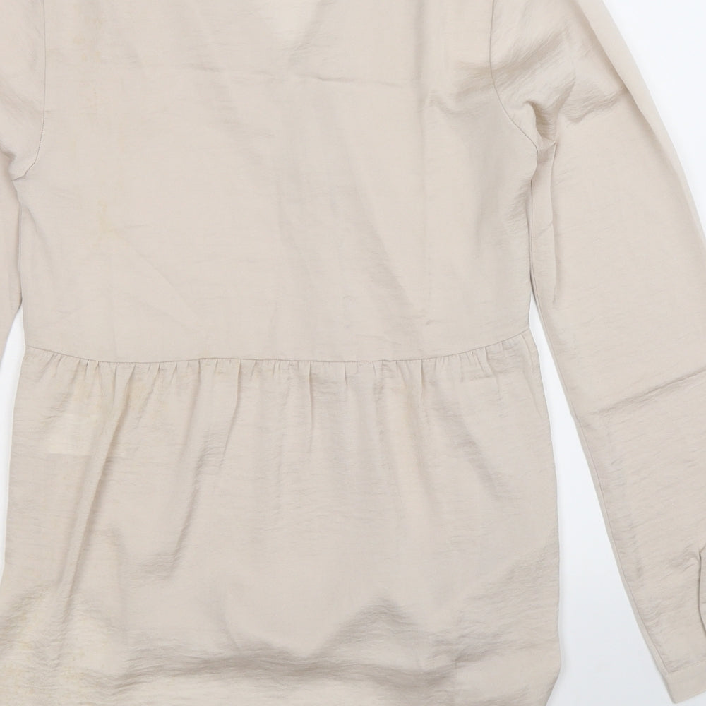 H&M Womens Silver   Basic Button-Up Size 8