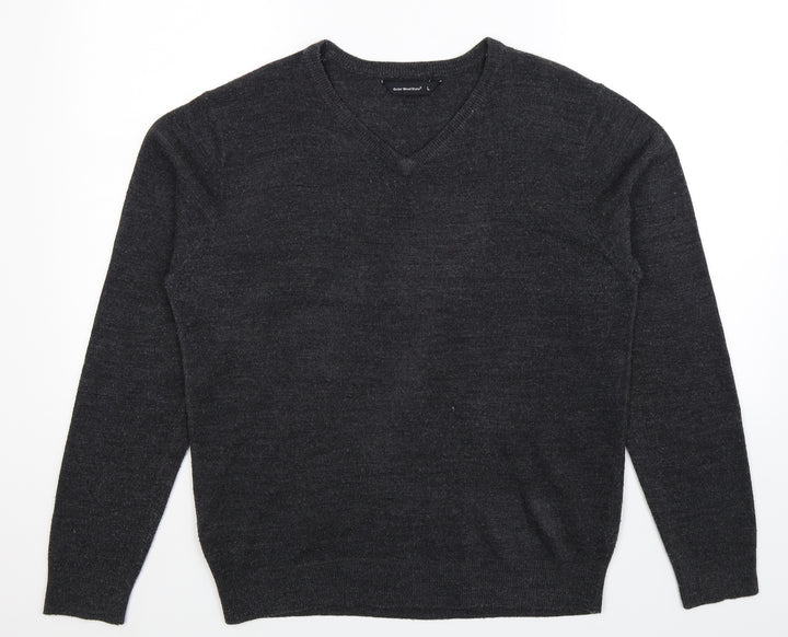 Cedar Wood State Mens Grey Knit Pullover Jumper Size L