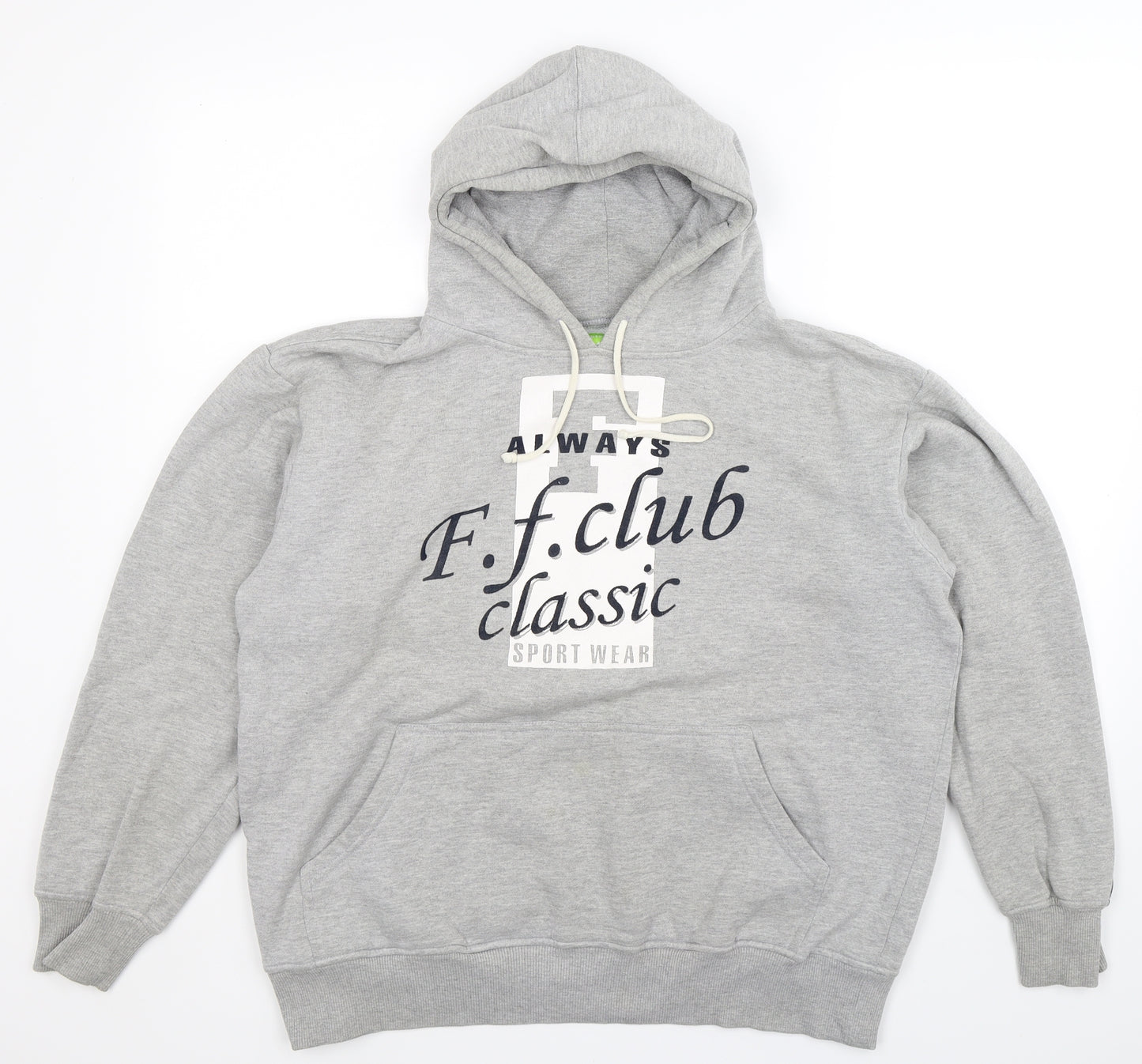 International Club Mens Grey   Pullover Hoodie Size XL
