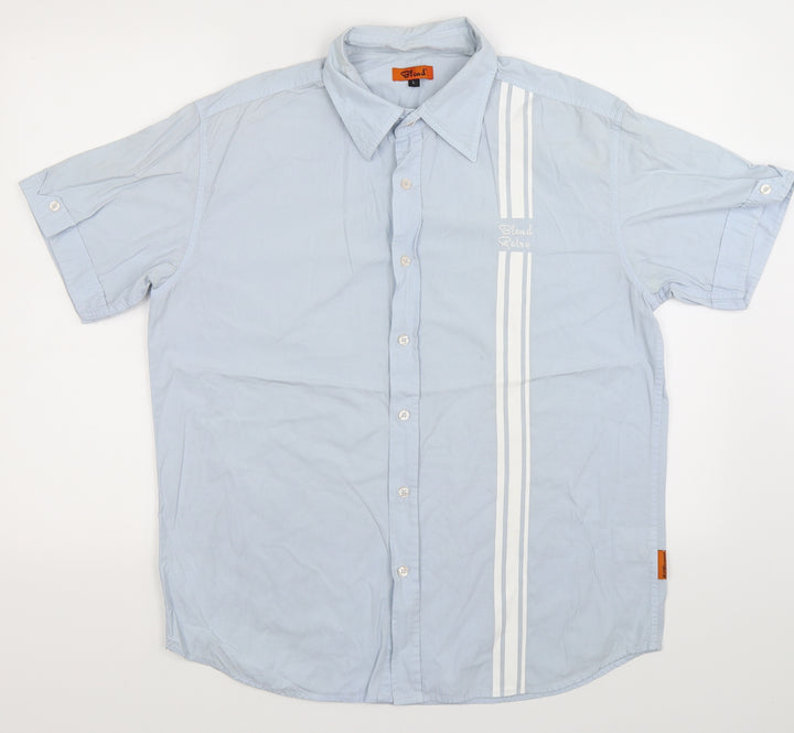 Blend Mens Blue Striped   Button-Up Size L